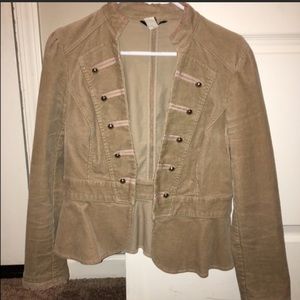 White House Black Market Beige Military-Style Blazer